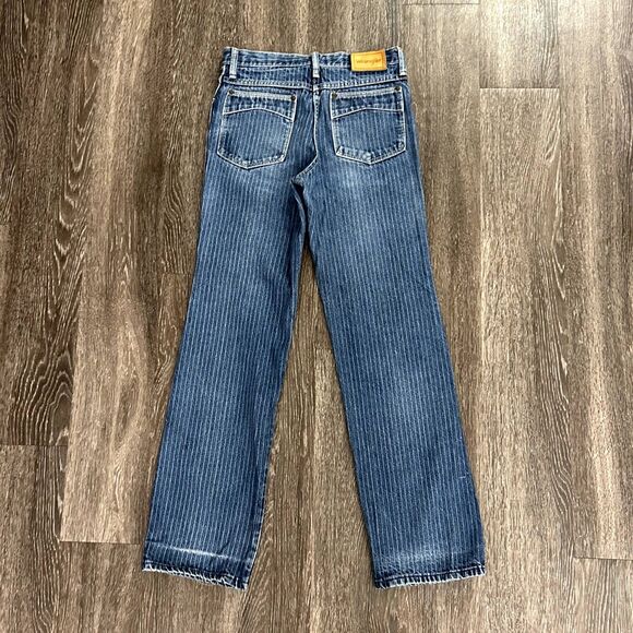RARE Vintage Wrangler USA Jeans 29x30 Talon Zip | Slim Fit Stripe Grunge Denim W - Picture 2 of 15